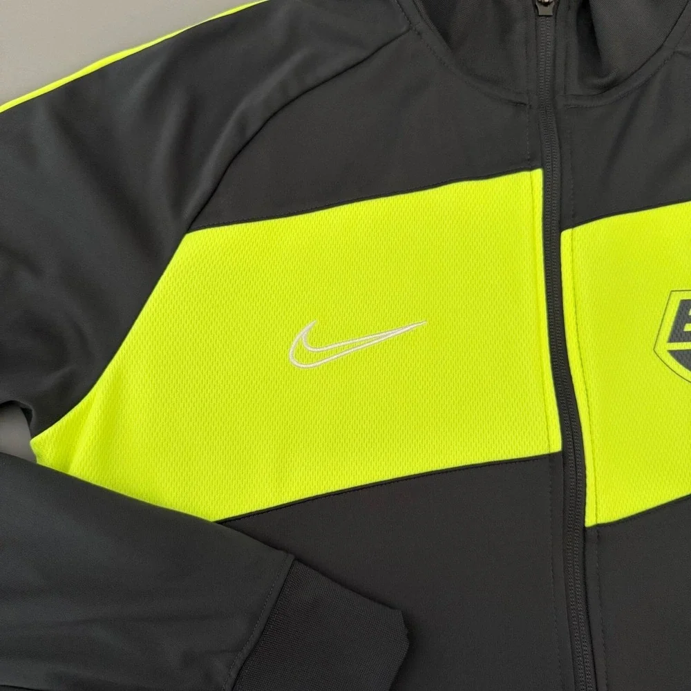 Nike Dri-FIT Full Zip Track Jacket‎ Black Yellow Mens Large Soccer Warm-Up